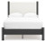 Ashley Cadmori Black White Full Upholstered Panel Bed