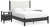 Ashley Cadmori Black White Queen Upholstered Panel Bed with 2 Nightstands