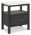 Ashley Cadmori Black White King Upholstered Panel Bed with Mirrored Dresser and Nightstand