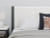 Ashley Cadmori Black White King Upholstered Panel Bed with Mirrored Dresser and Nightstand