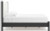 Ashley Cadmori Black White King Upholstered Panel Bed with Mirrored Dresser and Chest