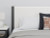 Ashley Cadmori Black White King Upholstered Panel Bed with Mirrored Dresser and Chest