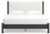 Ashley Cadmori Black White King Upholstered Panel Bed with Dresser