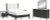 Ashley Cadmori Black White Full Upholstered Panel Bed with Mirrored Dresser and 2 Nightstands