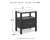 Ashley Cadmori Black White Full Upholstered Panel Bed with Mirrored Dresser and 2 Nightstands