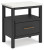 Ashley Cadmori Black White Full Upholstered Panel Bed with Mirrored Dresser and 2 Nightstands