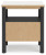 Ashley Cadmori Black White Full Upholstered Panel Bed with Mirrored Dresser and 2 Nightstands