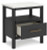 Ashley Cadmori Black White Full Upholstered Panel Bed with Mirrored Dresser and 2 Nightstands