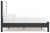 Ashley Cadmori Black White Full Upholstered Panel Bed with 2 Nightstands