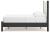 Ashley Cadmori Black White Full Upholstered Panel Bed with 2 Nightstands