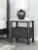 Ashley Cadmori Black White Full Upholstered Panel Bed with 2 Nightstands
