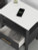 Ashley Cadmori Black White Full Upholstered Panel Bed with 2 Nightstands