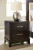 Ashley Neymorton Dark Grayish Brown California King Upholstered Panel Bed with Dresser and 2 Nightstands
