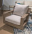 Ashley Kimpton Isle Brown Beige Outdoor Swivel Lounge Chair with Cushion