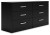 Ashley Finch Black Brown Queen Panel Platform Bed with Dresser