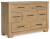 Ashley Galliden Light Brown Queen Panel Bed with Dresser and Nightstand