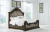 Ashley Maylee Dark Brown California King Upholstered Bed with Mirrored Dresser and Nightstand