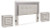 Ashley Zyniden Silver Queen Upholstered Panel Headboard with 2 Nightstands