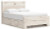 Benchcraft Lawroy Light Natural Queen Panel Bed with Mirrored Dresser