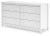 Ashley Hallityn White Full Panel Headboard with Dresser and 2 Nightstands