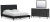 Ashley Cadmori Black Queen Upholstered Bed with Mirrored Dresser