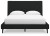 Ashley Cadmori Black Queen Upholstered Bed with Mirrored Dresser