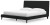 Ashley Cadmori Black King Upholstered Bed with Mirrored Dresser and 2 Nightstands