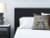 Ashley Cadmori Black King Upholstered Bed with Mirrored Dresser and 2 Nightstands