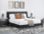 Ashley Cadmori Black King Upholstered Bed with Mirrored Dresser and 2 Nightstands