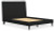 Ashley Cadmori Black Full Upholstered Bed with Mirrored Dresser, Chest and 2 Nightstands