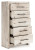 Benchcraft Lawroy Light Natural Full Panel Headboard with Mirrored Dresser, Chest and 2 Nightstands