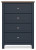 Ashley Landocken Brown Blue Queen Panel Headboard with Mirrored Dresser, Chest and 2 Nightstands