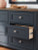 Ashley Landocken Brown Blue Twin Panel Headboard with Mirrored Dresser and Nightstand