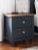 Ashley Landocken Brown Blue Twin Panel Headboard with Mirrored Dresser and Nightstand