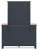 Ashley Landocken Brown Blue Queen Panel Headboard with Mirrored Dresser and Chest