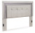 Ashley Zyniden Silver Queen Upholstered Panel Headboard with Dresser and 2 Nightstands