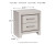 Ashley Zyniden Silver King Upholstered Panel Bed with Mirrored Dresser, Chest and 2 Nightstands
