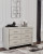 Ashley Zyniden Silver King Upholstered Panel Bed with Dresser