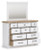 Benchcraft Ashbryn White Natural King Panel Storage Bed with Mirrored Dresser and Chest