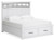 Benchcraft Ashbryn White Natural King Panel Storage Bed with Mirrored Dresser and 2 Nightstands