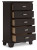 Ashley Covetown Dark Brown California King Panel Bed with Mirrored Dresser and Chest