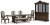 Ashley Maylee Dark Brown Dining Table and 4 Chairs and Bench with Storage Ashley Maylee Dark Brown Dining Table and 4 Chairs and Bench with Storage