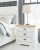 Benchcraft Ashbryn White Natural California King Panel Storage Bed with Mirrored Dresser, Chest and 2 Nightstands