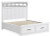 Benchcraft Ashbryn White Natural California King Panel Storage Bed with Mirrored Dresser and Chest