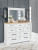 Benchcraft Ashbryn White Natural California King Panel Storage Bed with Mirrored Dresser and Chest