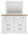 Benchcraft Ashbryn White Natural California King Panel Storage Bed with Mirrored Dresser and 2 Nightstands