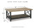 Ashley Bristenfort Brown Black Coffee Table with 1 End Table