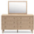 Ashley Cielden Two-tone King Panel Headboard with Mirrored Dresser and Nightstand