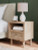 Ashley Cielden Two-tone Full Upholstered Panel Bed with Mirrored Dresser and 2 Nightstands