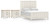 Benchcraft Shaybrock Antique White Queen Panel Bed with 2 Nightstands